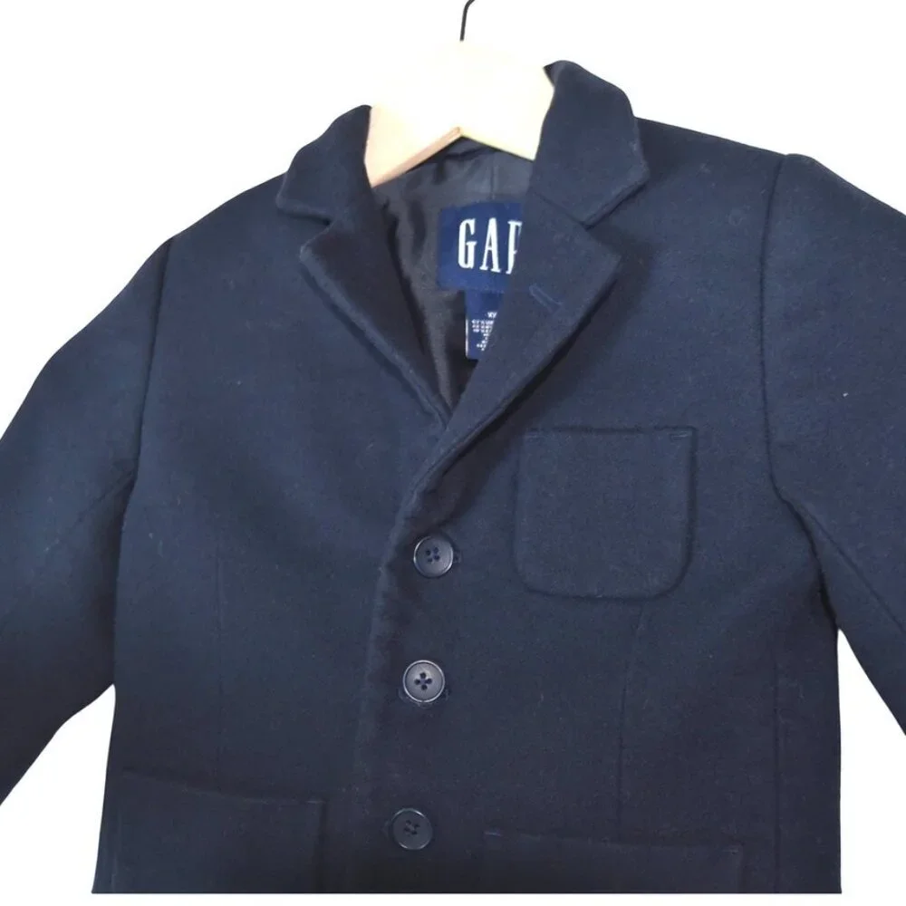 GAP Navy Wool Cashmere Blend Blazer XXS 3/4 Classic Prep Kidswear